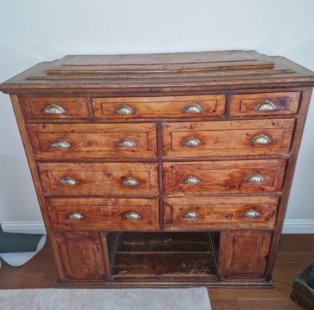 Unusual 19th century office cabinet chest.  View V