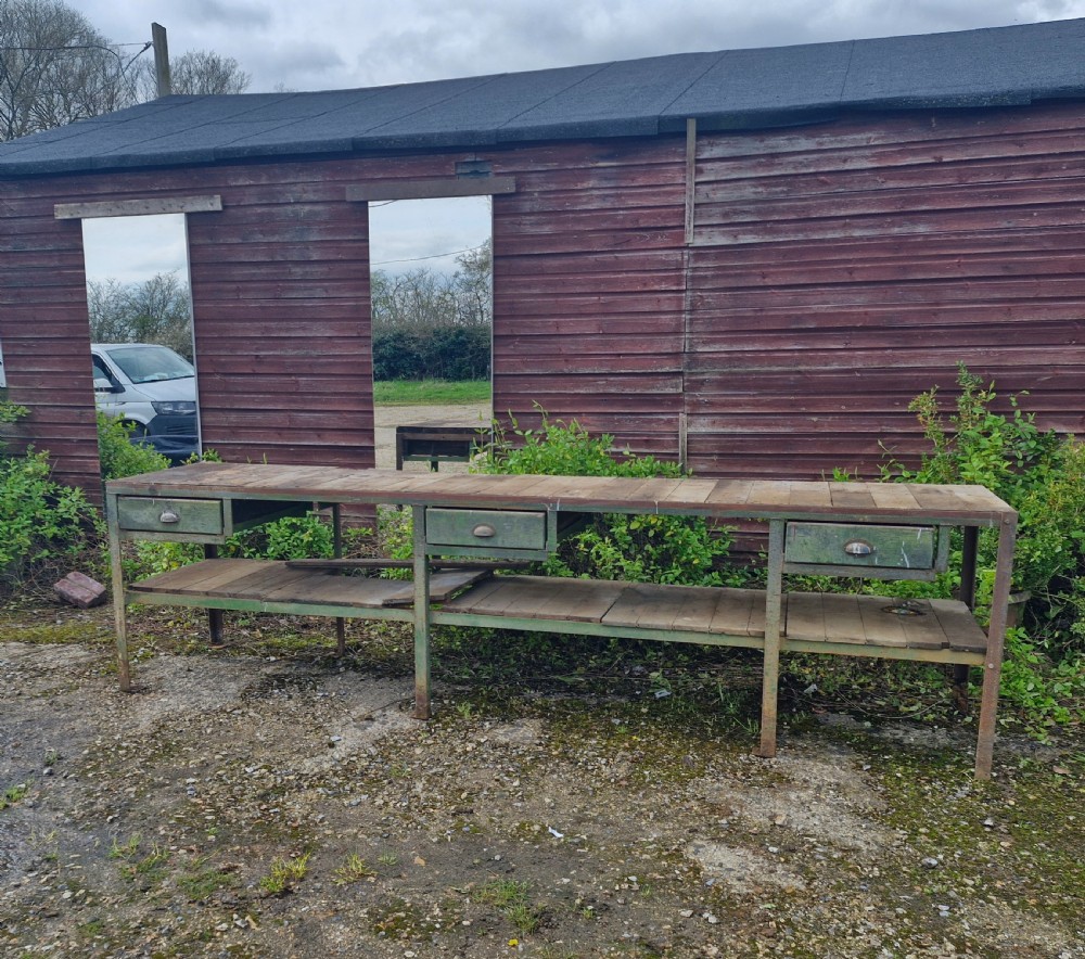Large 1930s industrail work table