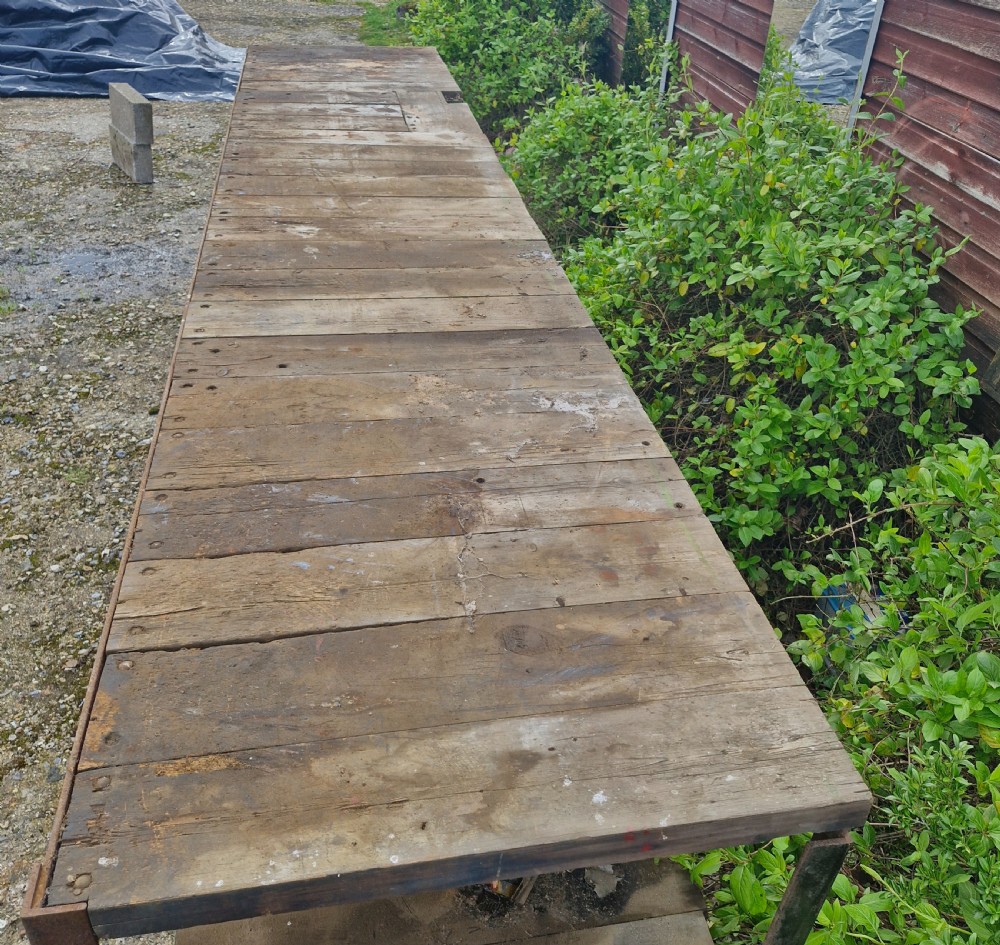 Large 1930s industrail work table View IV