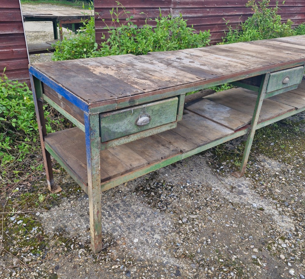 Large 1930s industrail work table View VI