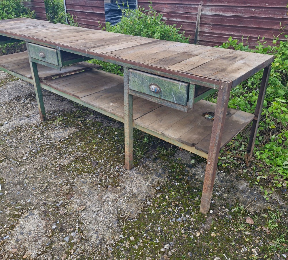 Large 1930s industrail work table View VII