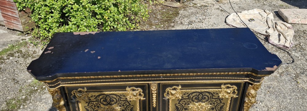 English Victorian gilt metal mounted 2 door cab View XIII