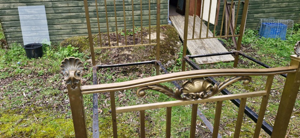 Pair of Late Victorian brass single beds  View V