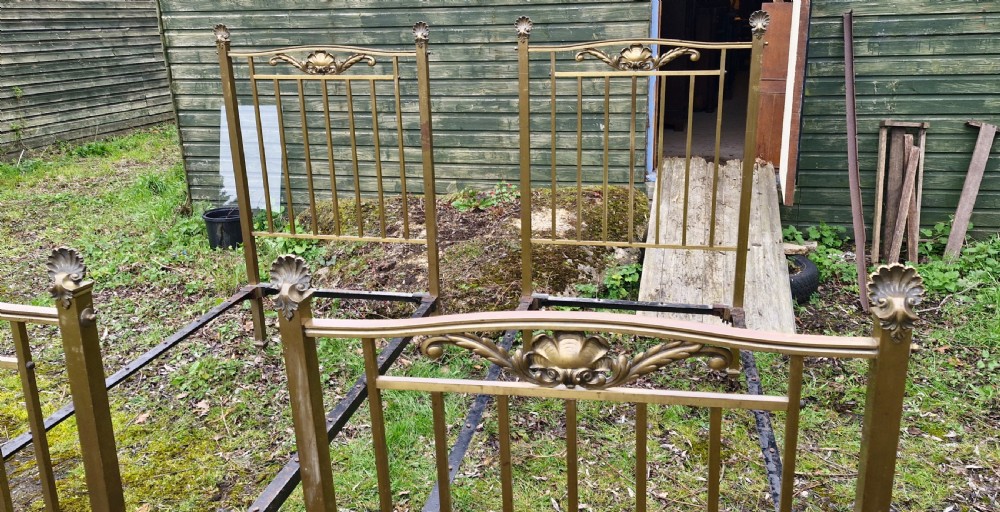 Pair of Late Victorian brass single beds  View VIII