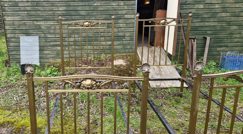 Pair of Late Victorian brass single beds  View XII