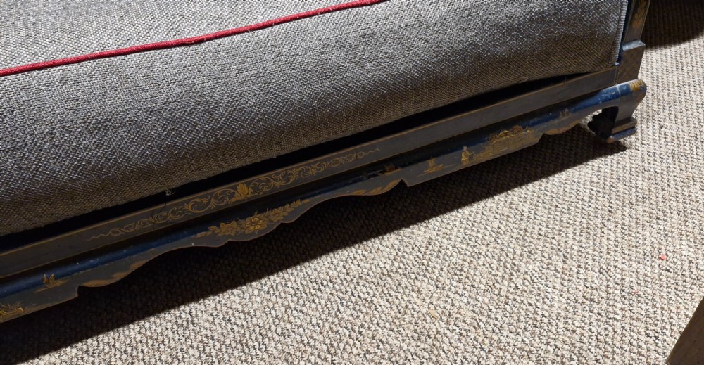 Blue lacquered bergere sofa. View IV