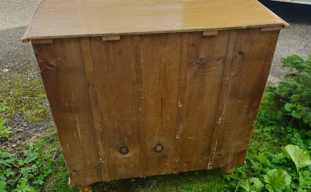Victorian original painted pine chest of drawers. View V