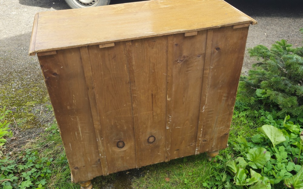Victorian original painted pine chest of drawers. View VI