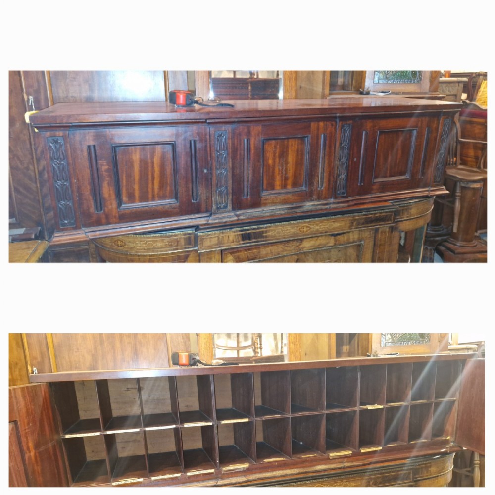 Early Victorian mahogany office cabinet, fitted interior.  View III