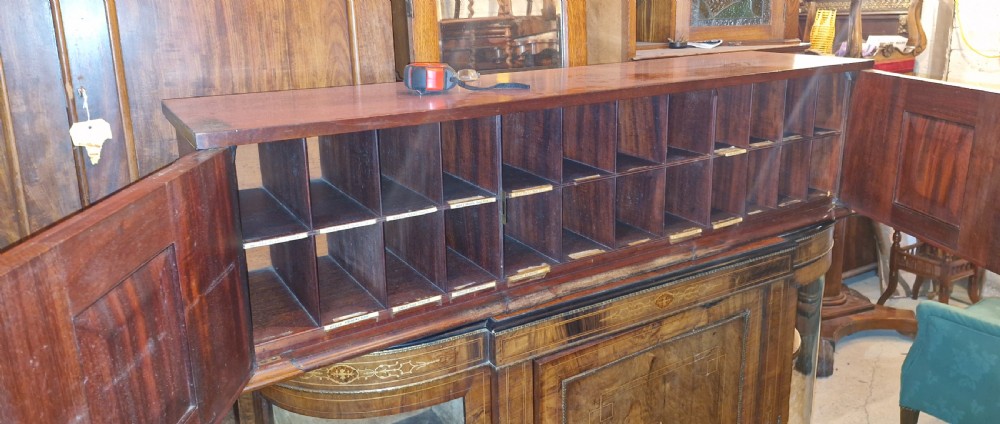 Early Victorian mahogany office cabinet, fitted interior.  View XIII
