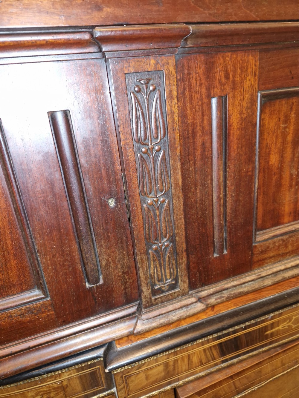 Early Victorian mahogany office cabinet, fitted interior.  View VI