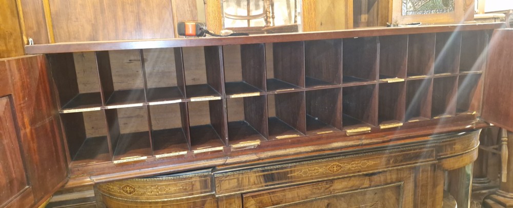 Early Victorian mahogany office cabinet, fitted interior.  View VII