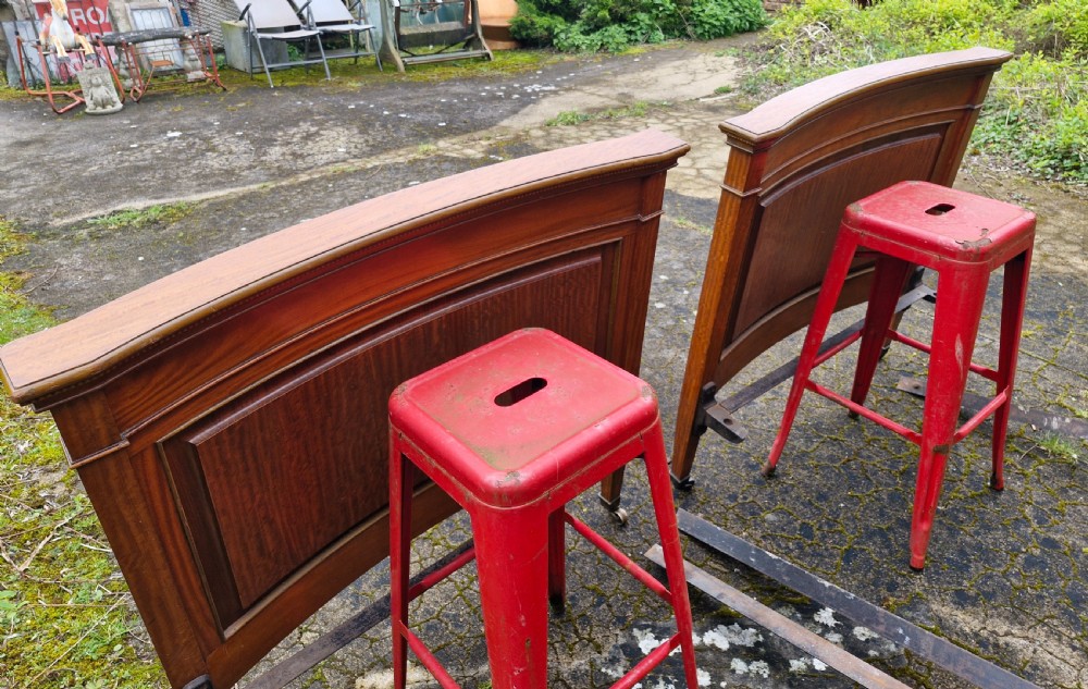 Pair of inlaid satinwood Edwardian single beds. View VII