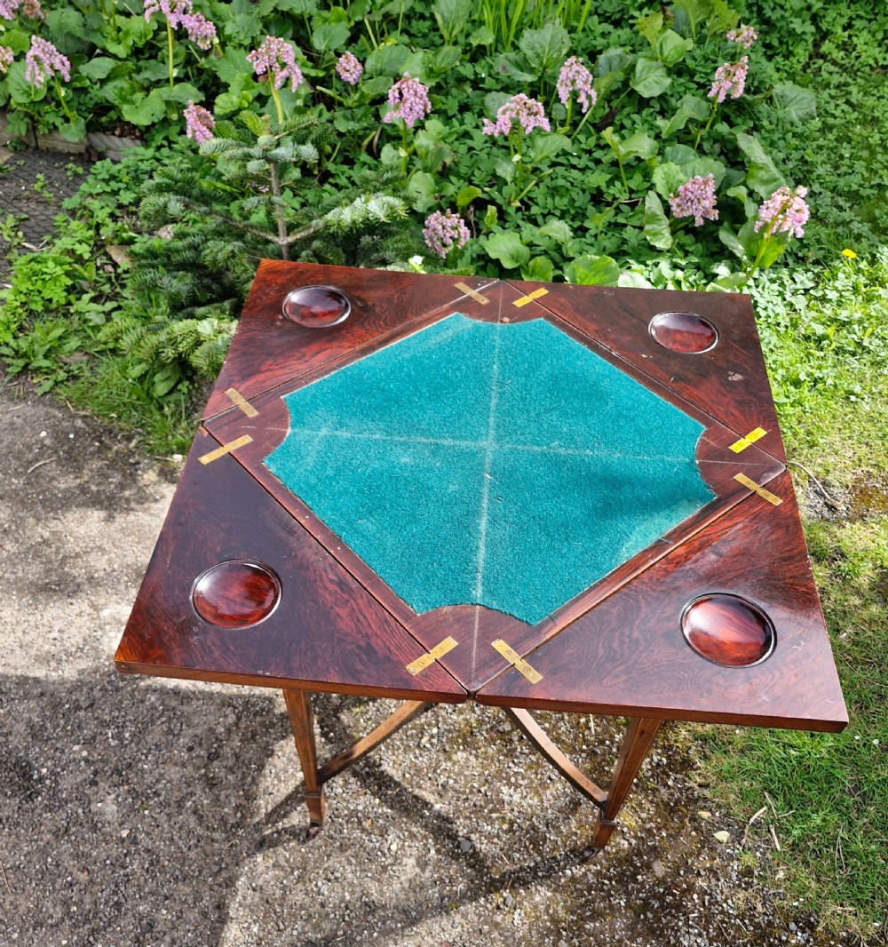 Late Victorian inlaid rosewood games table. View III