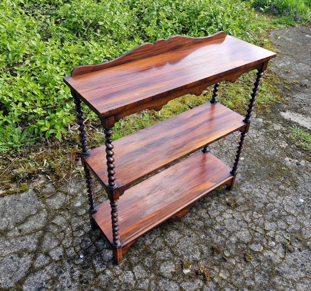 Early Victorian Goncalo Alves open bookcase.  View IV