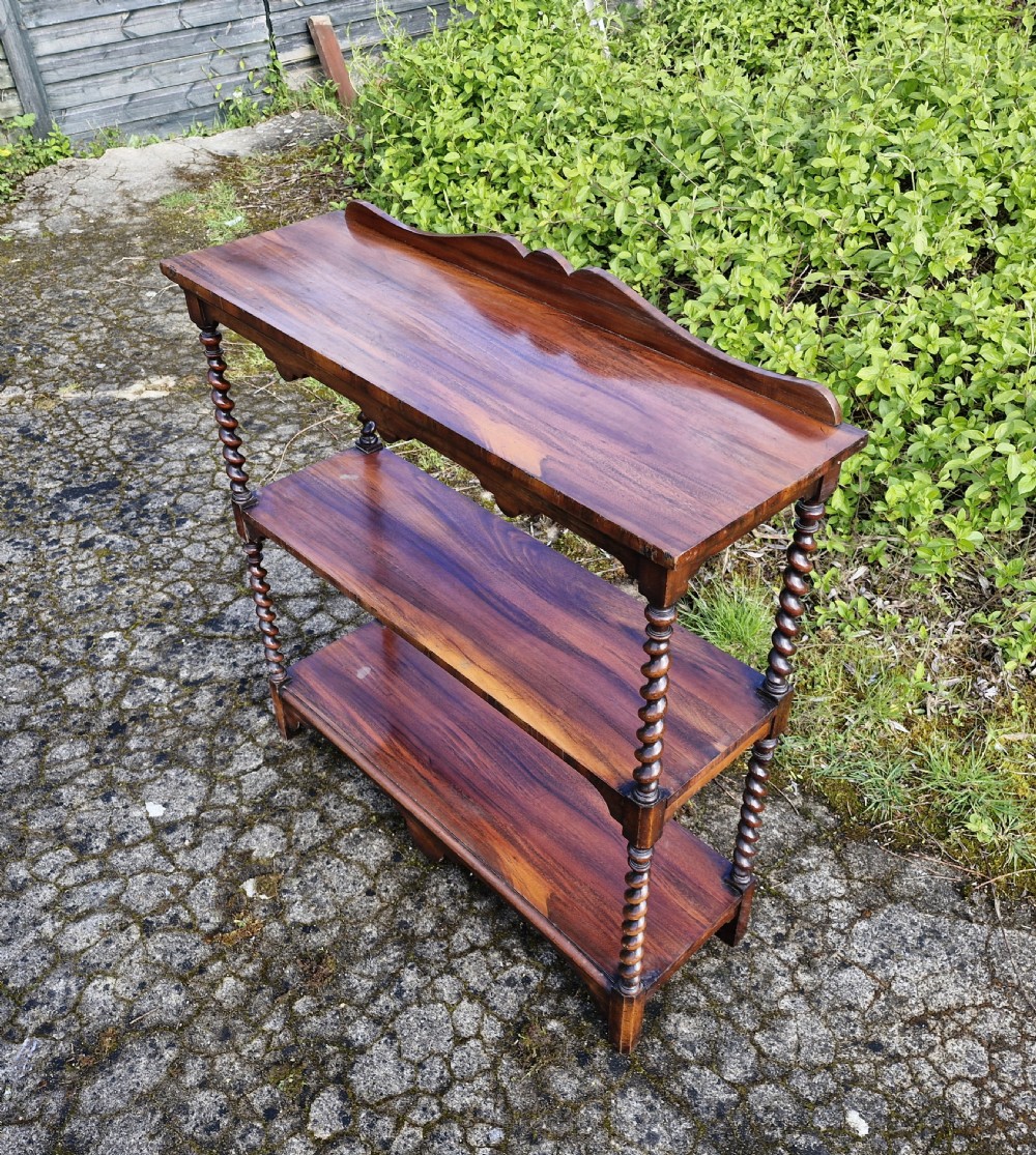 Early Victorian Goncalo Alves open bookcase.  View VI