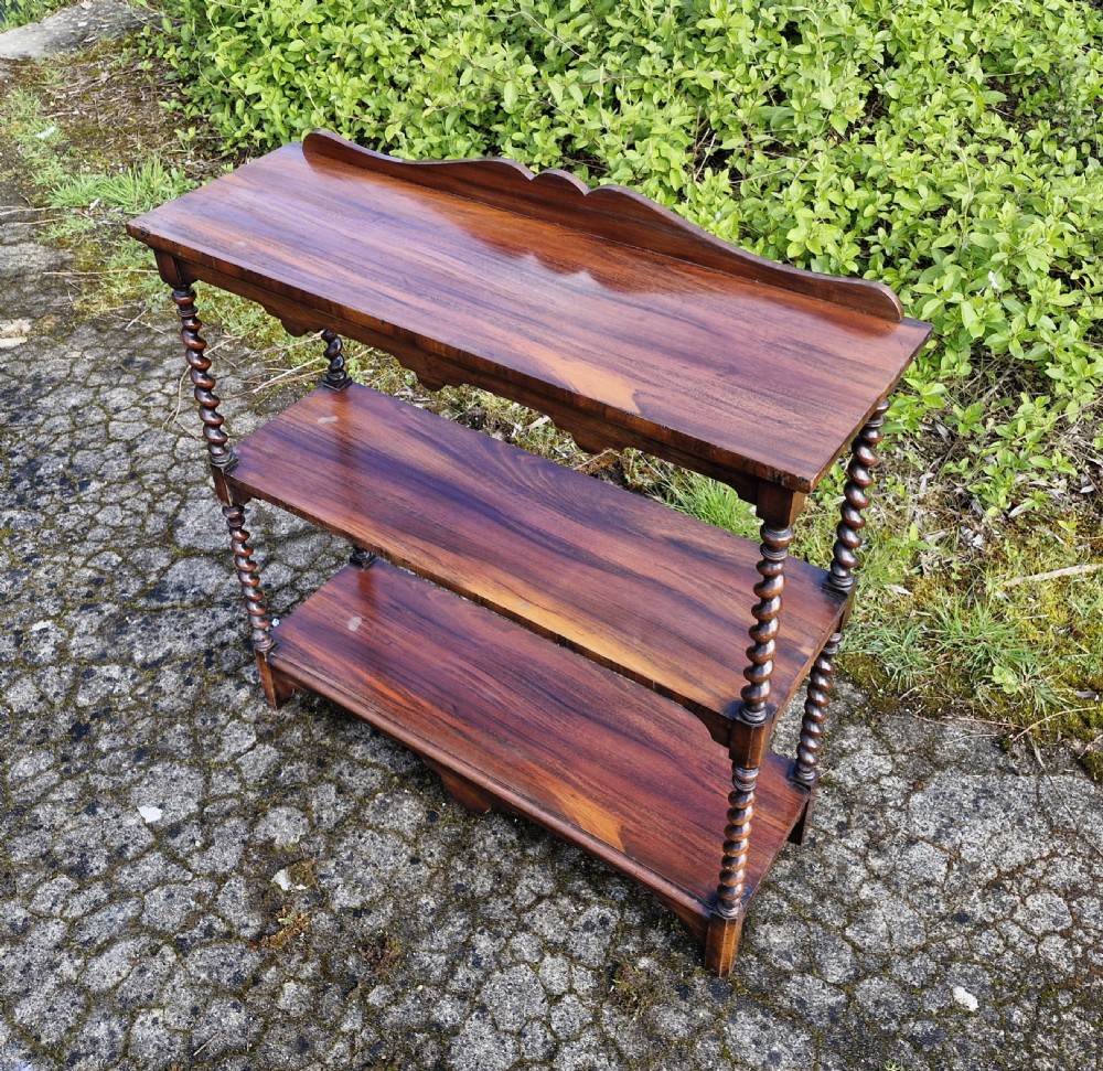 Early Victorian Goncalo Alves open bookcase.  View VII