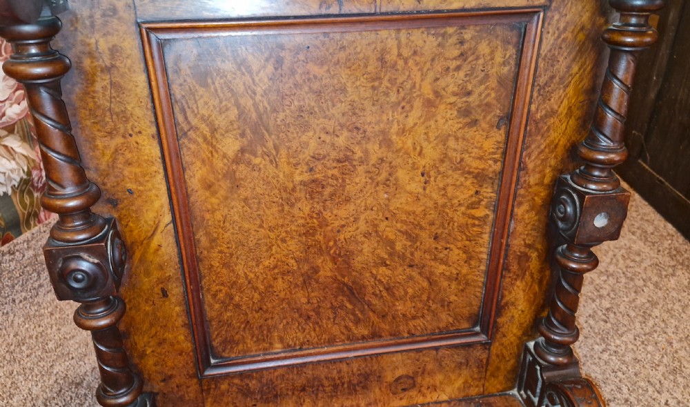 Victorian burr walnut 4 drawer Davenport.  View II