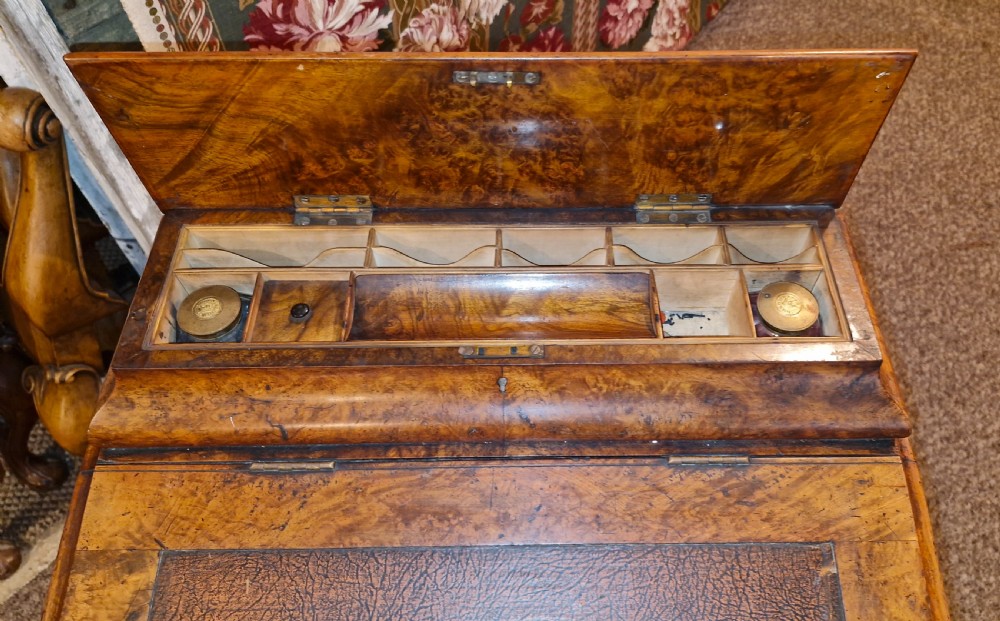 Victorian burr walnut 4 drawer Davenport.  View VIII