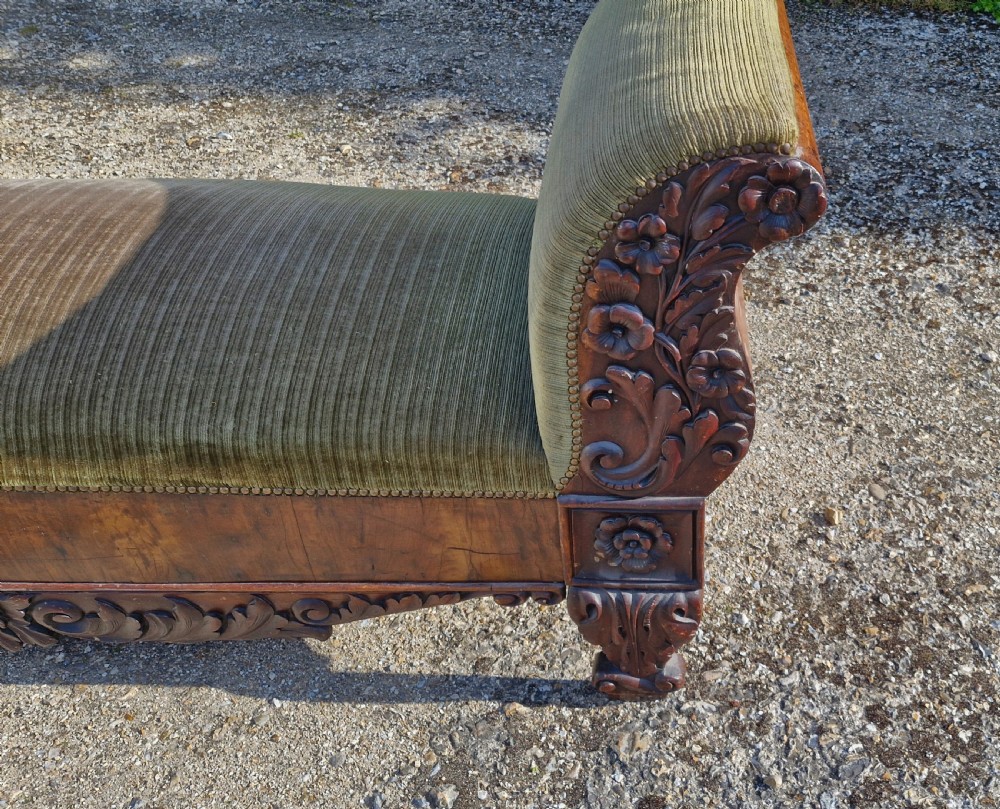 19th century carved Mahogany hall seat  View V