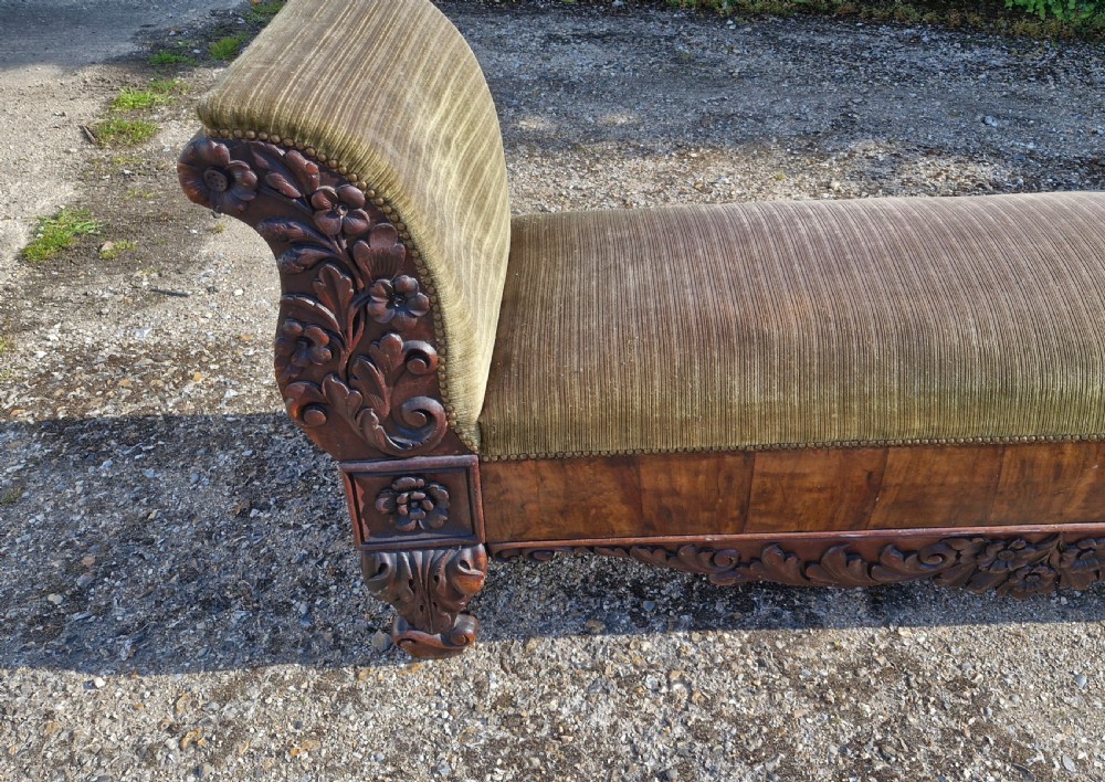 19th century carved Mahogany hall seat  View VI