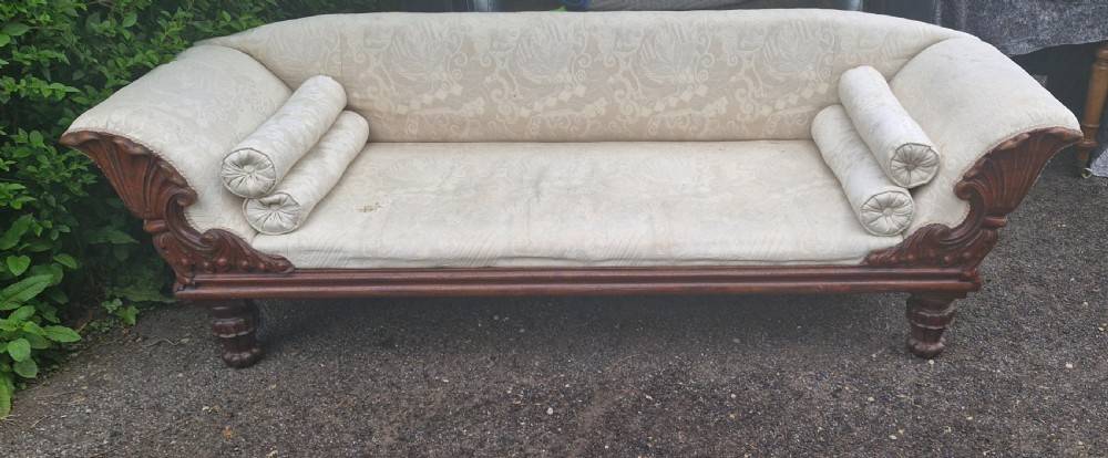 Large Regency carved mahogany Country house sofa  