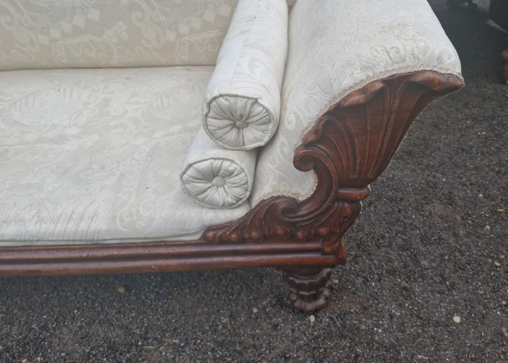 Large Regency carved mahogany Country house sofa   View III