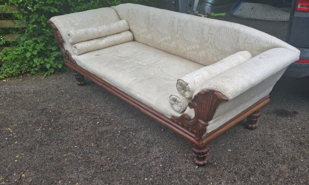 Large Regency carved mahogany Country house sofa   View IV