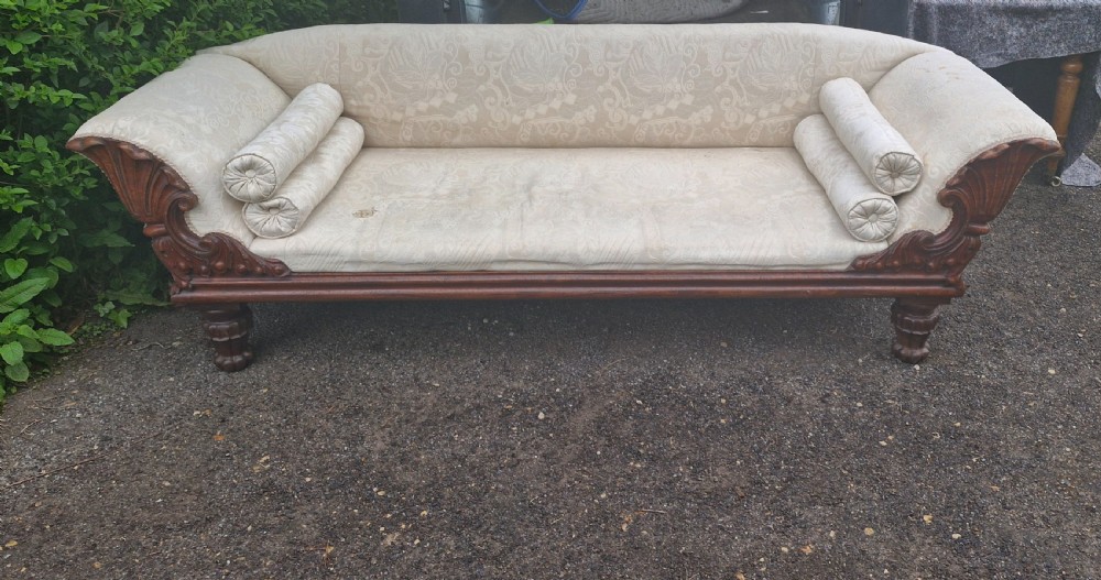 Large Regency carved mahogany Country house sofa   View V