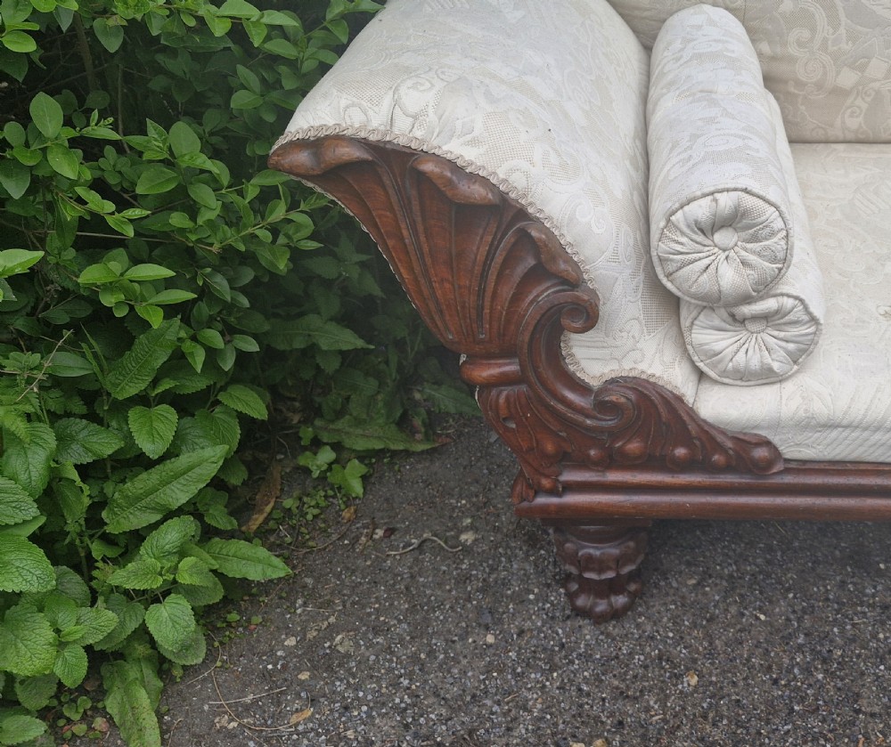 Large Regency carved mahogany Country house sofa   View X