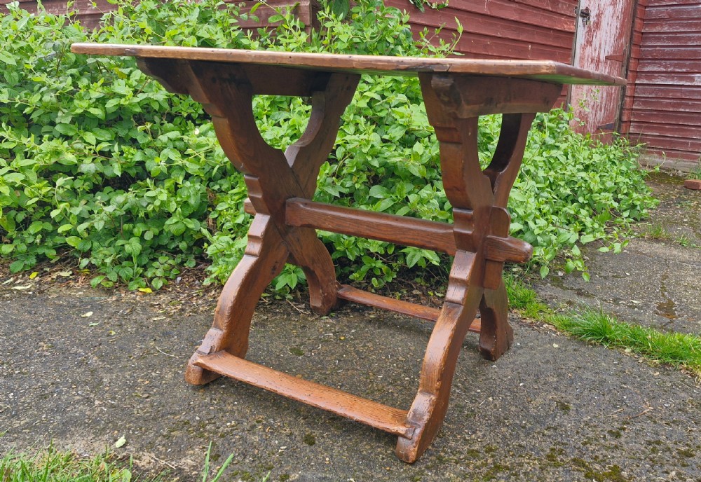Late 19th century Swiss tavern side table. View VII