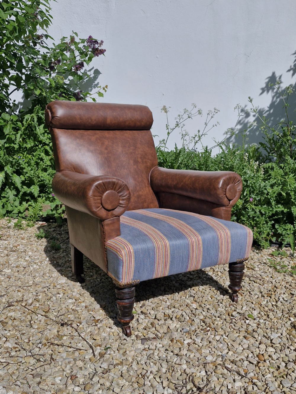 Edwardian upholstered armchair. 