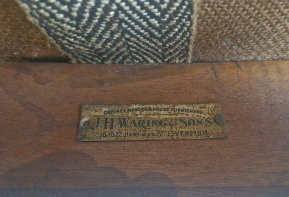 Pair of Late mahogany library desk armchairs.  View IX