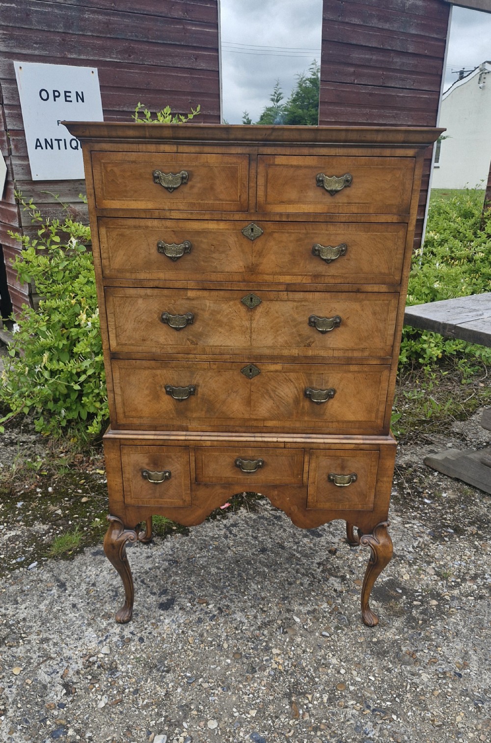 1920s walnut chest on stand.