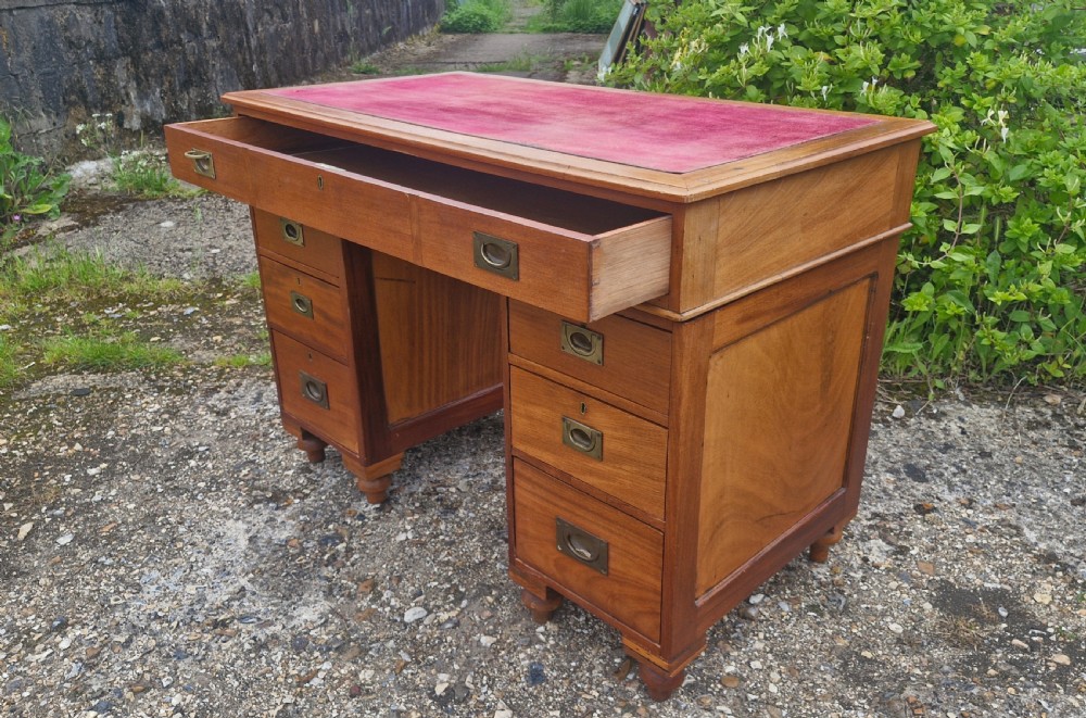 1920s ships naval 3 part pedestal desk.  View II