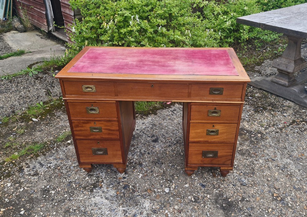 1920s ships naval 3 part pedestal desk.  View V