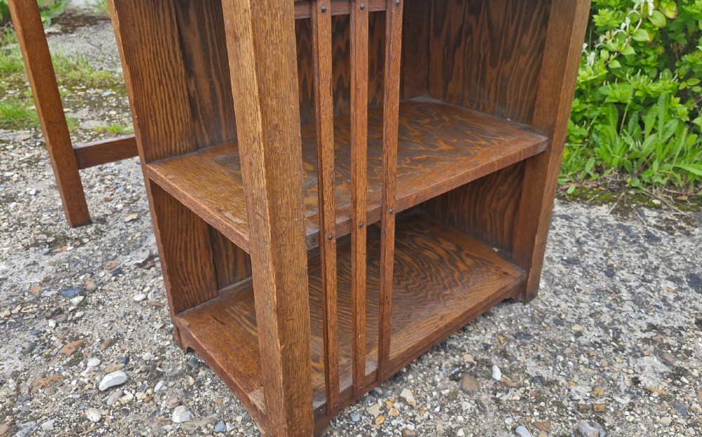 Rare early 20th century oak single pedestal desk by Globe Wernicke.  View V