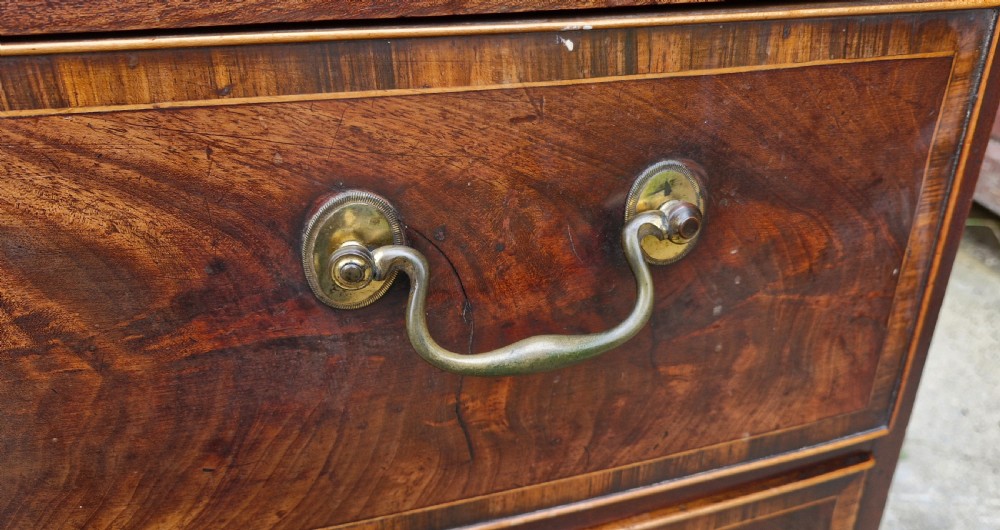 Late 18th century mahogany bow front chest of drawers.  View II