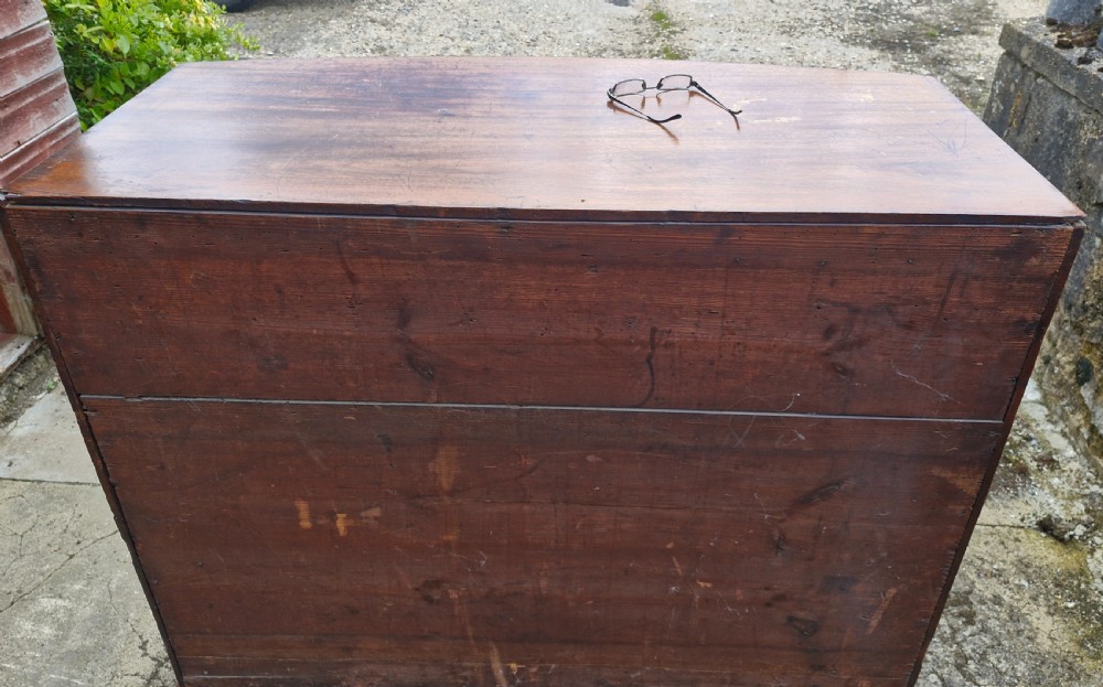 Late 18th century mahogany bow front chest of drawers.  View III