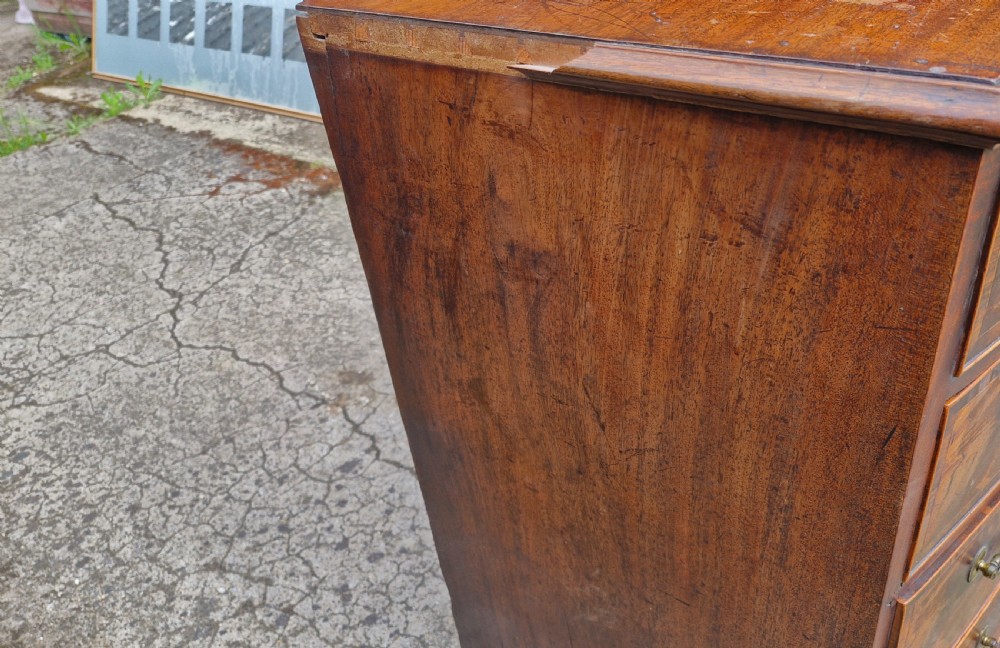 Late 18th century mahogany bow front chest of drawers.  View XII