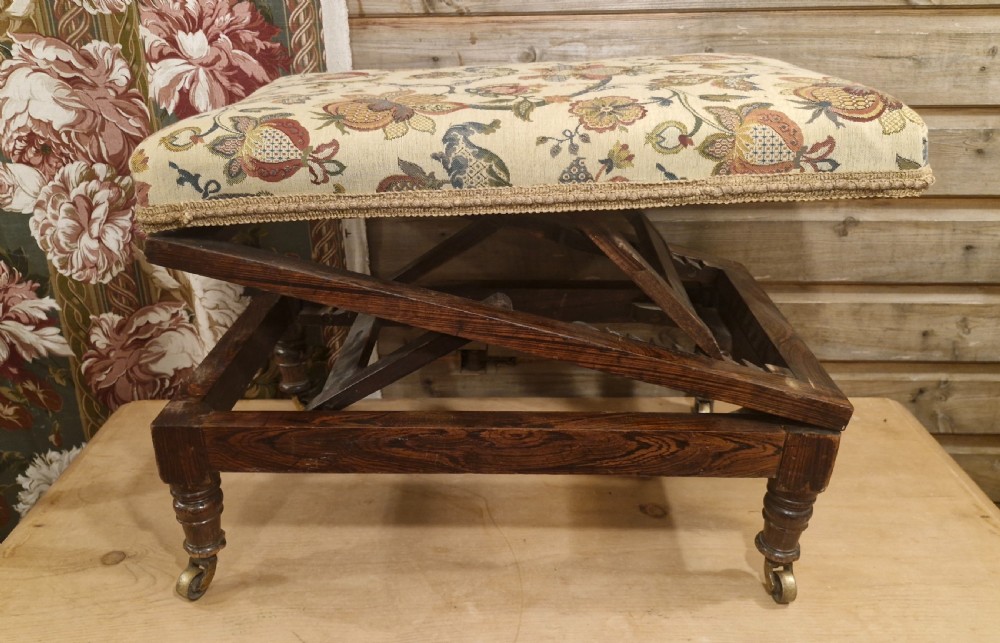 Regency simulated rosewood adjustable Gout stool.