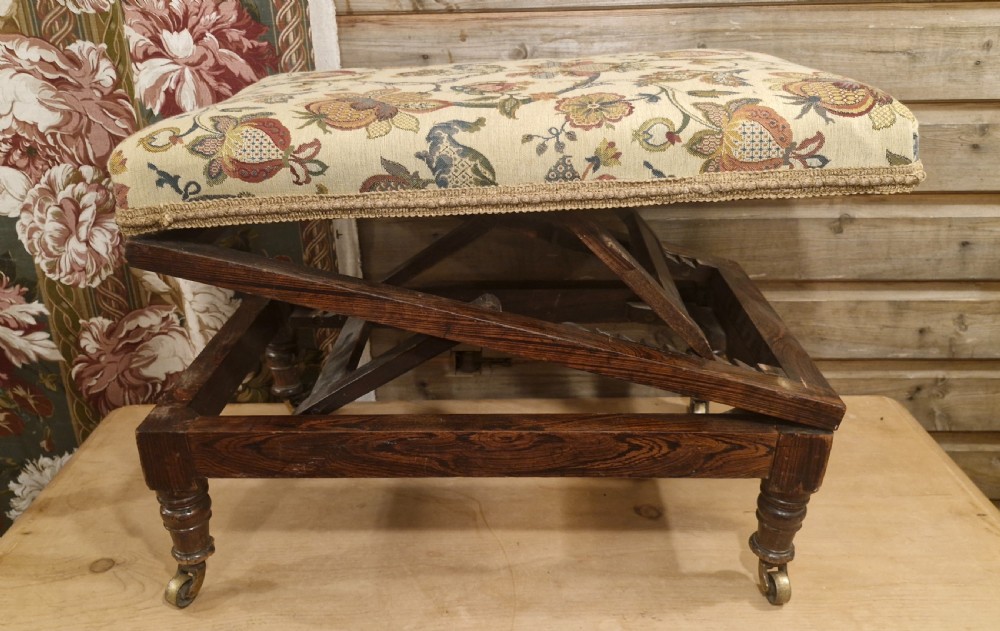 Regency simulated rosewood adjustable Gout stool. View II