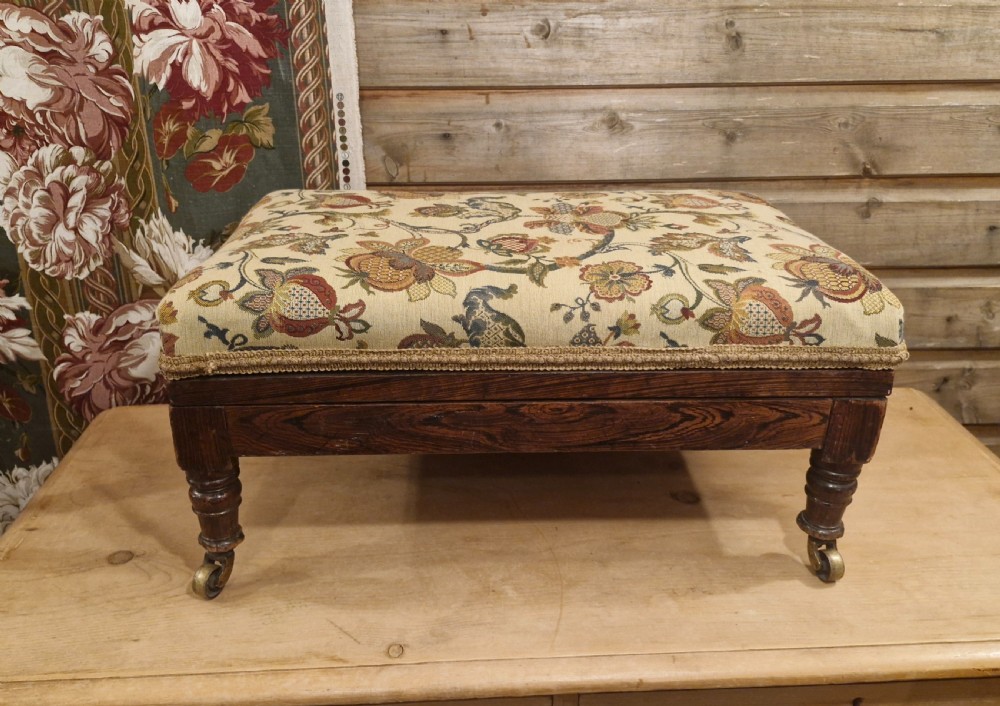 Regency simulated rosewood adjustable Gout stool. View IV