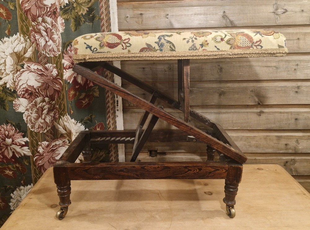 Regency simulated rosewood adjustable Gout stool. View VIII