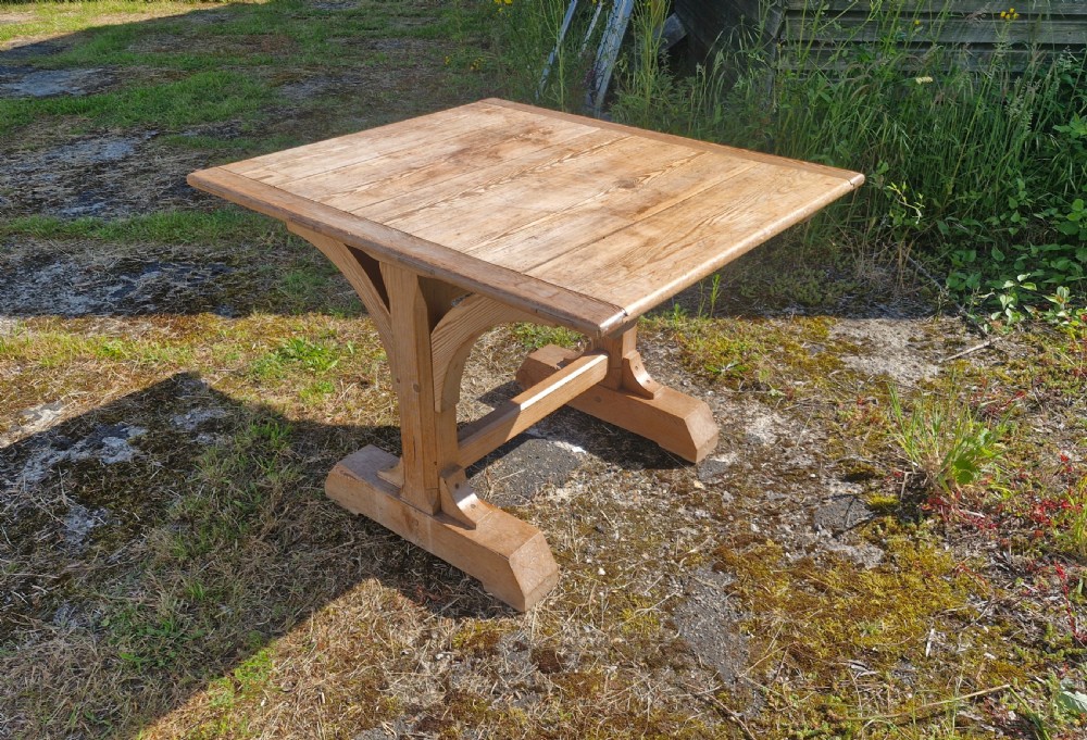 Victorian Gothic pine table. View II