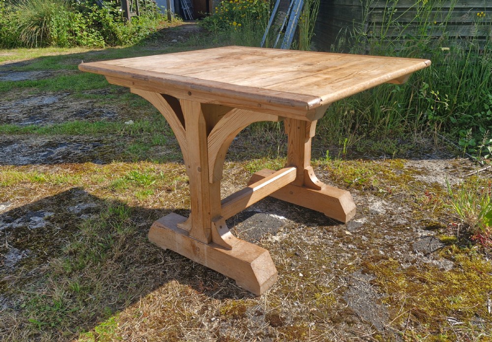 Victorian Gothic pine table. View III