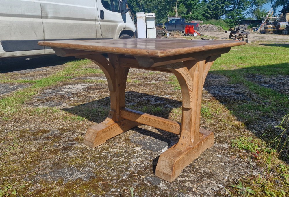 Victorian Gothic pine table. View VI
