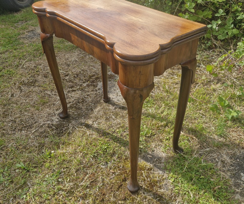 18th century Georgian mahogany games table.  View IV
