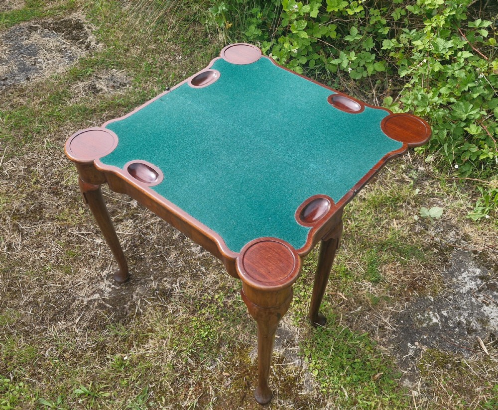 18th century Georgian mahogany games table.  View IX