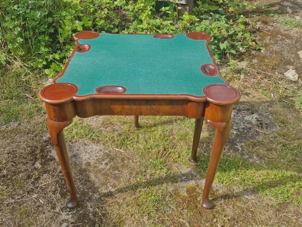 18th century Georgian mahogany games table.  View X